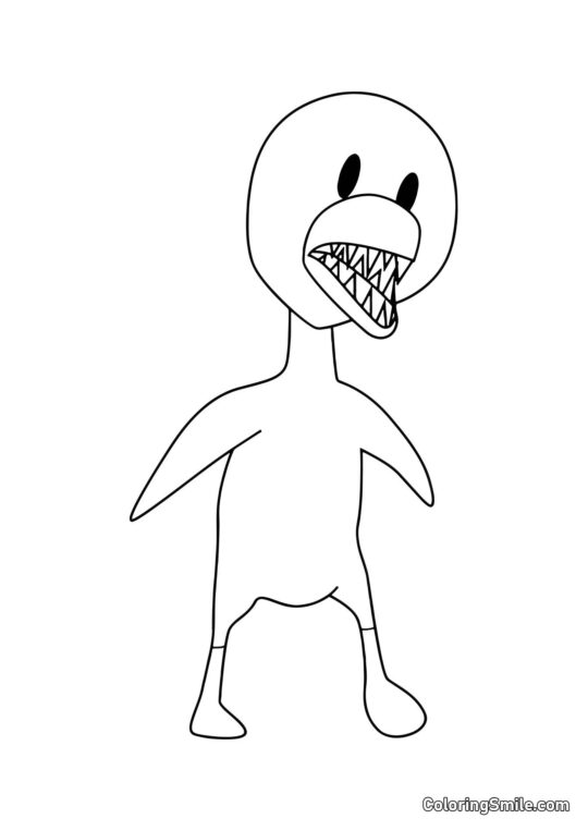 Poussin jaune des Rainbow Friends - Page de Coloriage