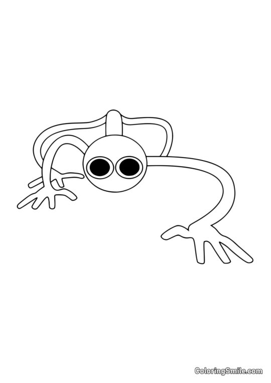 Violet des Rainbow Friends se faufile - Page de Coloriage