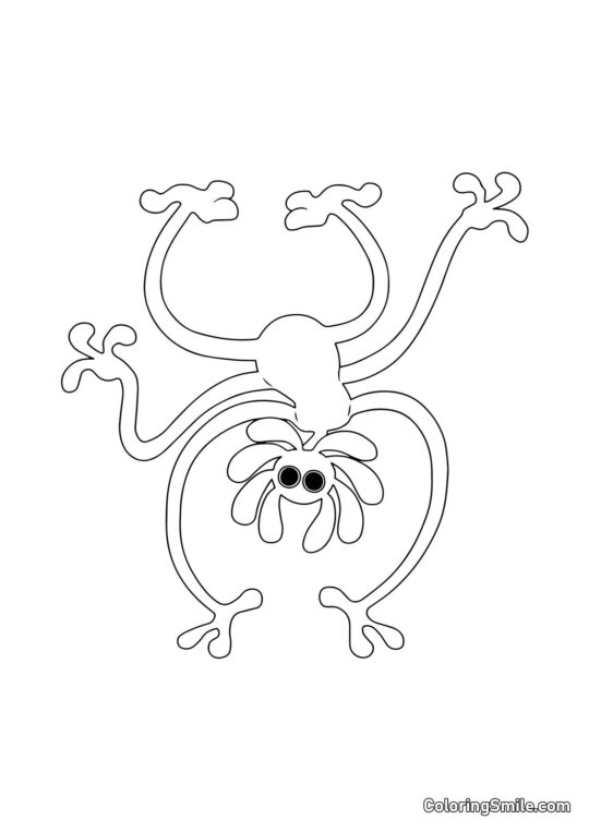 Jaune mod marchant sur les mains - Page de Coloriage