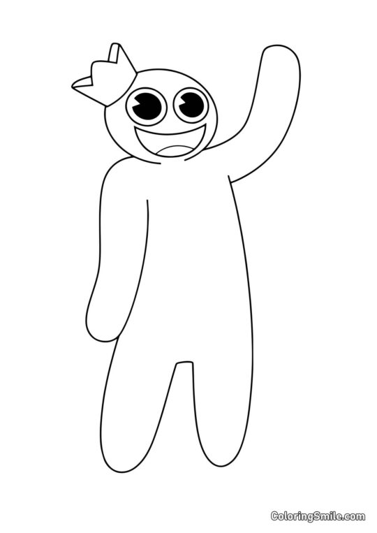 Bleu fait un signe de la main - Page de Coloriage