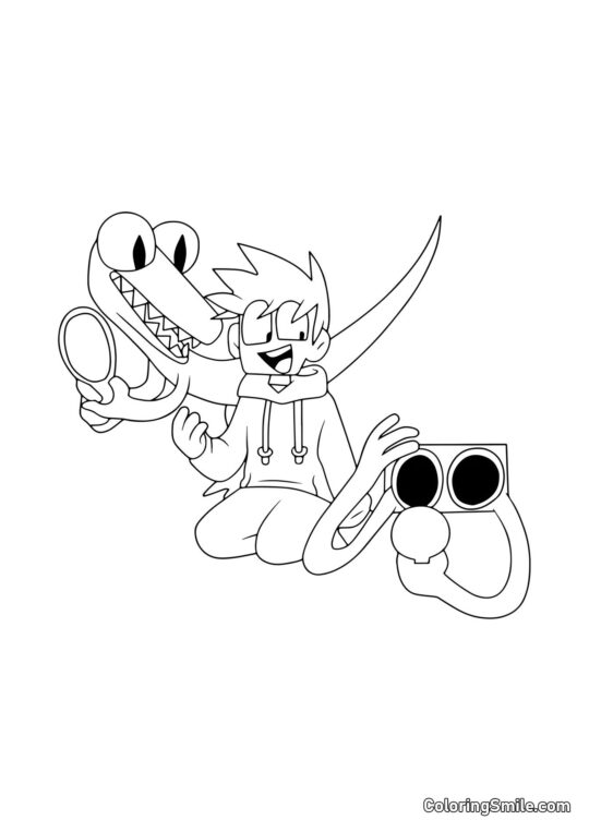 Orange et Violet avec un joueur - Page de Coloriage