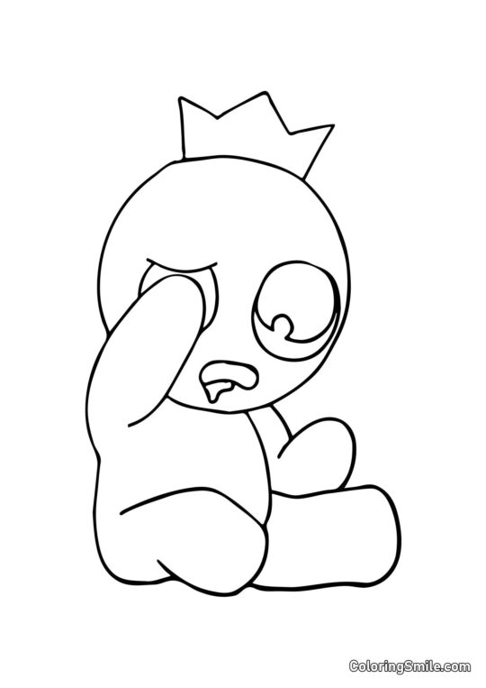Bébé Bleu des Rainbow Friends pleure - Page de Coloriage