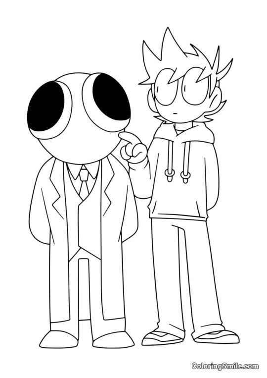 Rouge et joueur - Page de Coloriage