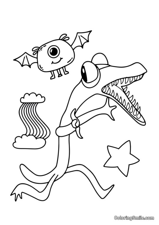 Ami orange court dans la panique - Page de Coloriage