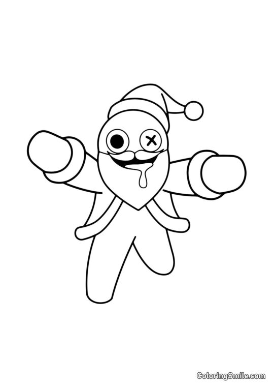 Bleu en costume de Noël - Page de Coloriage