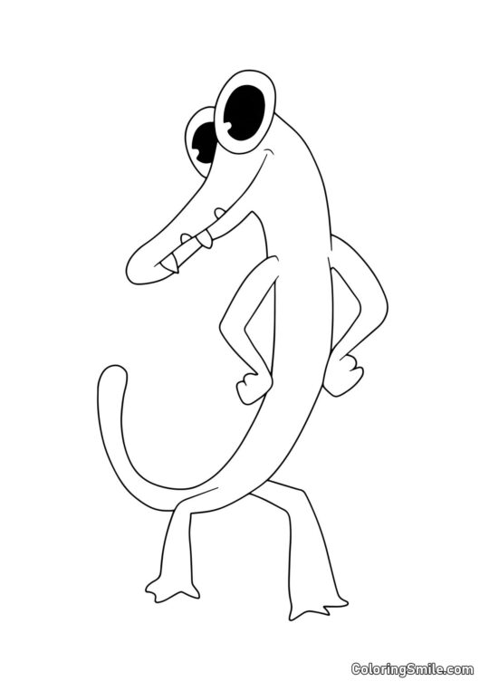 Lézard orange des Rainbow Friends - Page de Coloriage