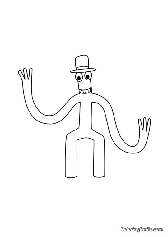 Vert avec un chapeau - Page de Coloriage