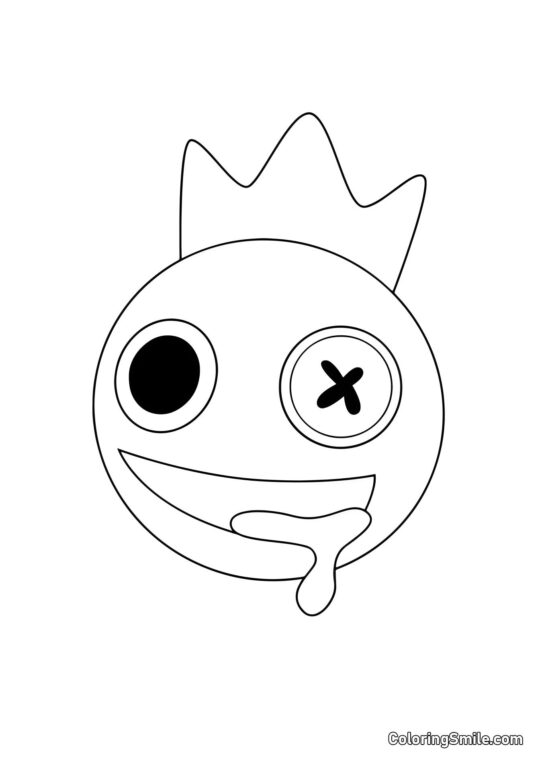 Portrait de Bleu des Rainbow Friends - Page de Coloriage