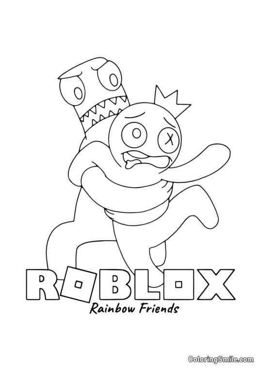 Vert serre Bleu fortement dans ses bras - Page de Coloriage