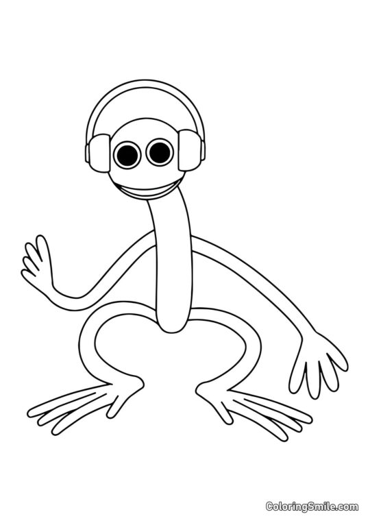 Violet avec des écouteurs - Page de Coloriage