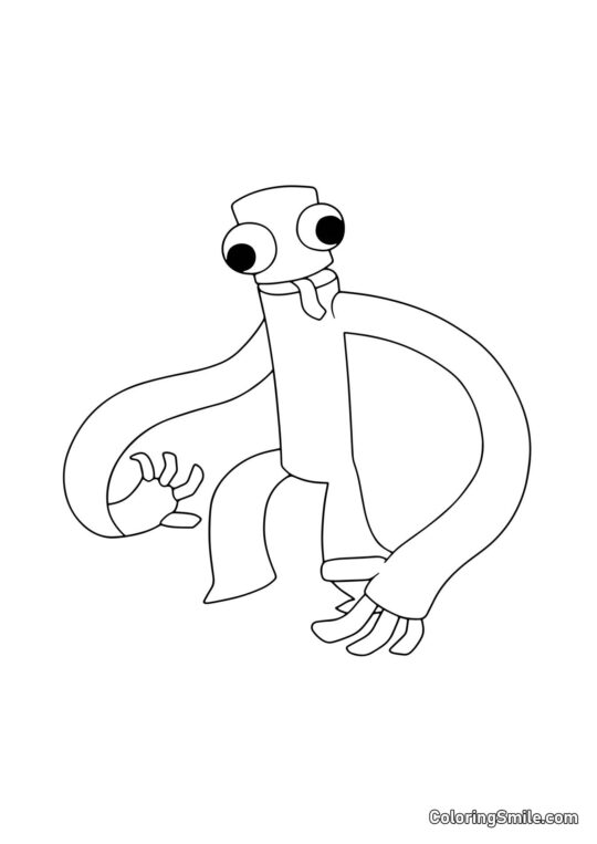 Vert tire la langue - Page de Coloriage