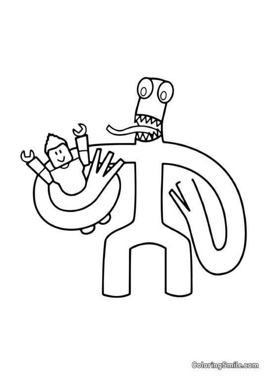 Vert a attrapé le joueur - Page de Coloriage