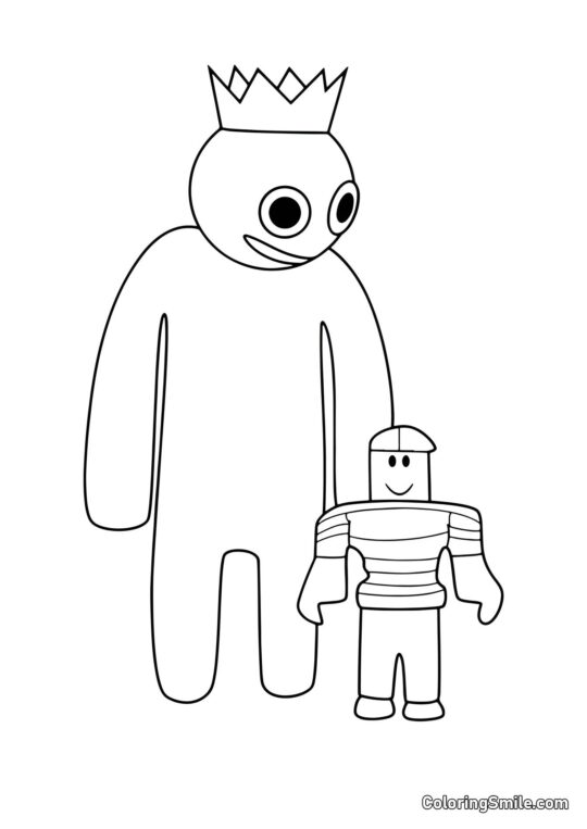 Bleu et joueur - Page de Coloriage