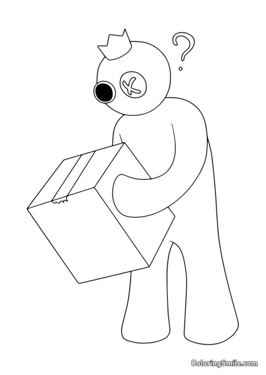 Bleu et boîte - Page de Coloriage