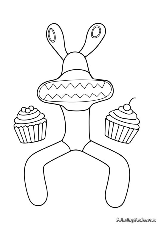 Ami rose avec des cupcakes - Page de Coloriage
