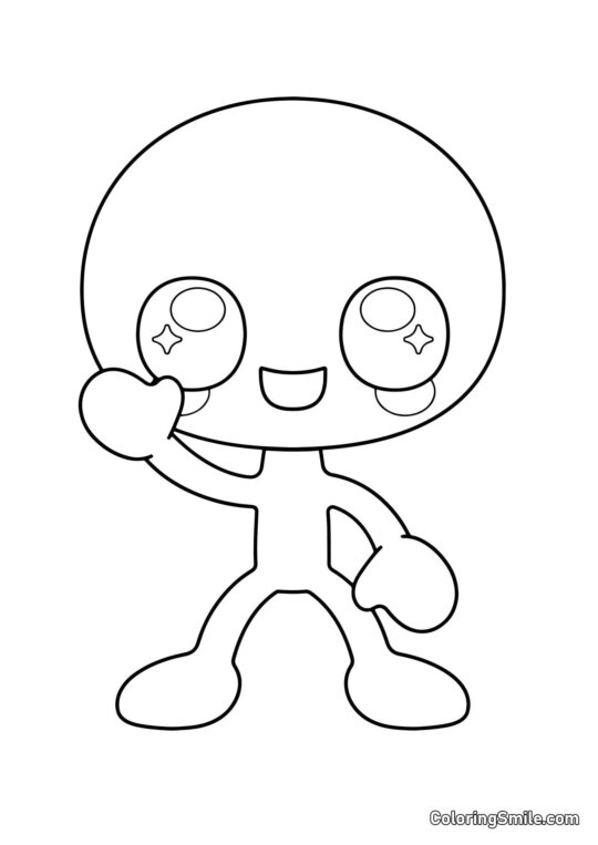 Kawaii Violet des Rainbow Friends - Page de Coloriage