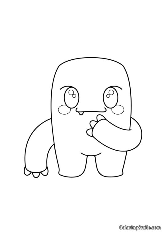 Kawaii Vert des Rainbow Friends - Page de Coloriage