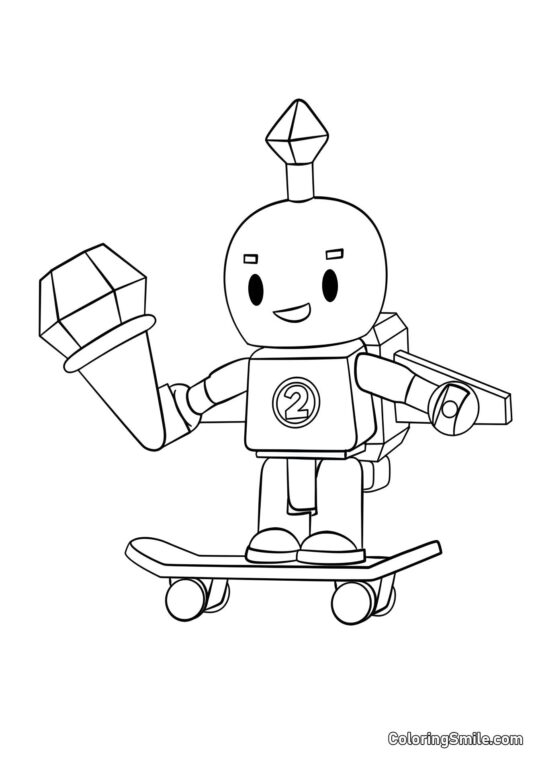 40 Nye Roblox Tegninger til Farvelægning Roblox Robot på Skateboard - Farvelægningsside