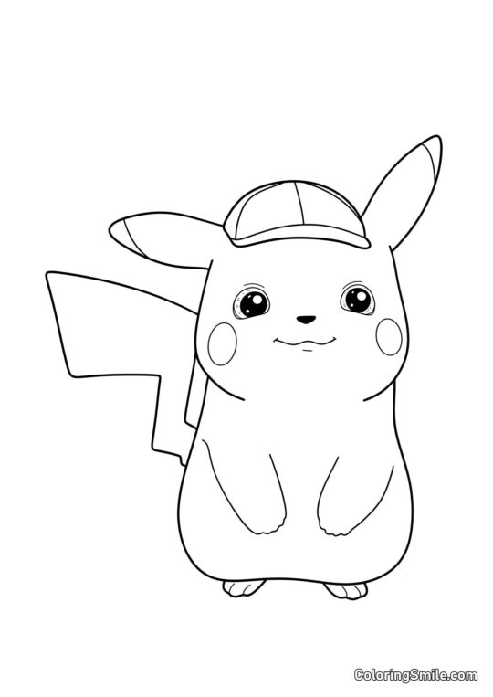 Süßer Detektiv Pikachu - Ausmalbild