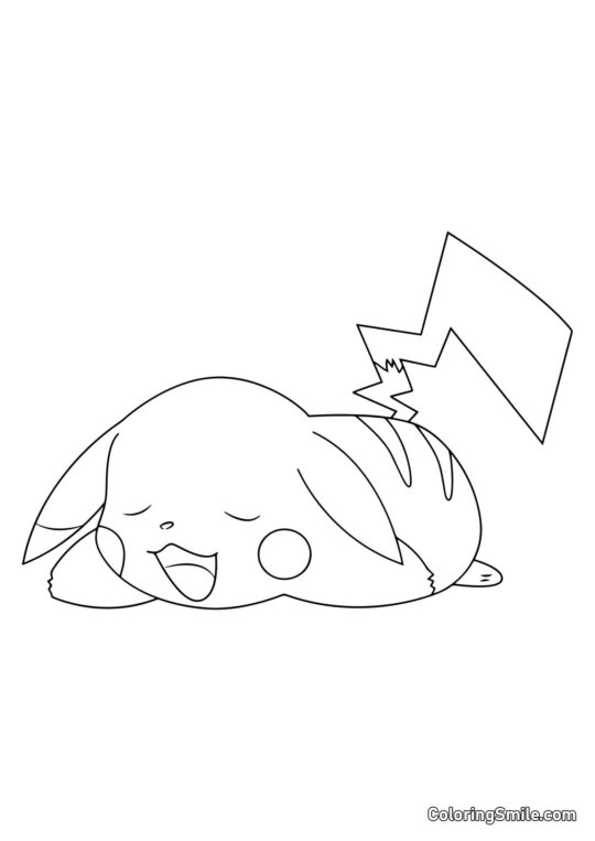 Pikachu schläft - Ausmalbild