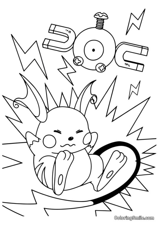 Raichu und Magnetilo - Ausmalbild