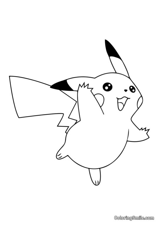 Optimistischer Pikachu - Ausmalbild