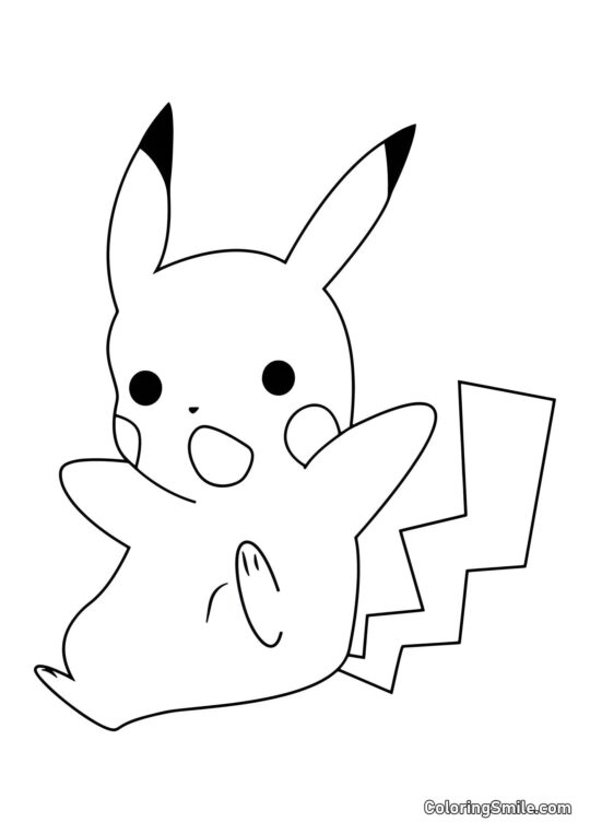 Pikachu fällt - Ausmalbild
