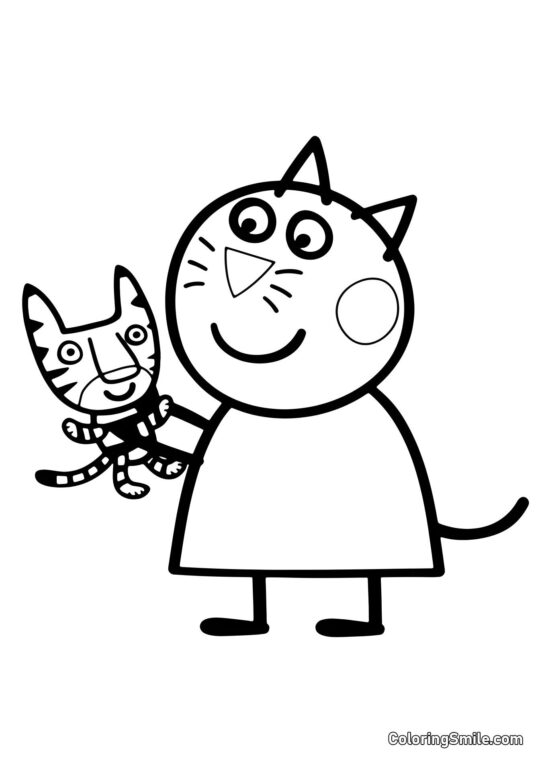 Kolorowanki Peppa Pig Cukierek Kot - Kolorowanka