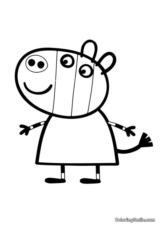 Kolorowanki Peppa Pig Zosia Zebra - Kolorowanka