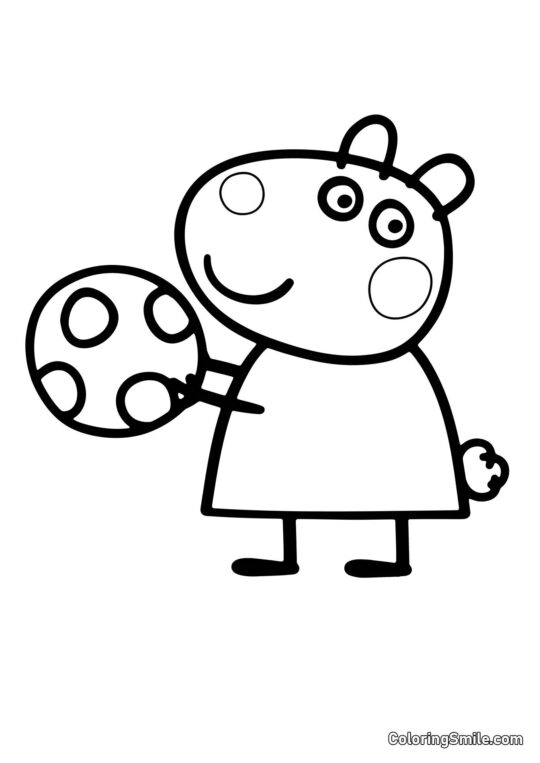 Kolorowanki Peppa Pig Suze Owca z Piłką - Kolorowanka