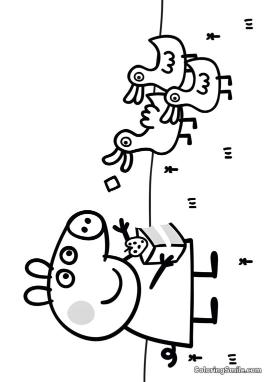 Kolorowanki Peppa Pig Peppa i Placek - Kolorowanka