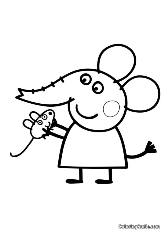 Kolorowanki Peppa Pig Emilia Słoń - Kolorowanka