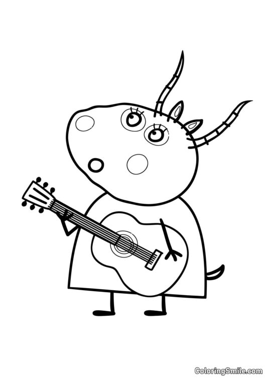 Kolorowanki Peppa Pig Pani Gazela z Gitarą - Kolorowanka