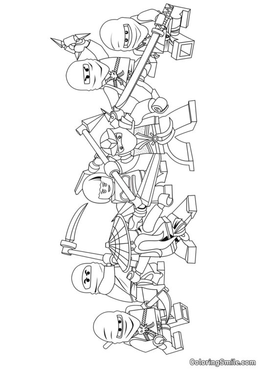 Disegni da colorare LEGO Ninjago Tutti Ninjago - Pagina da Colorare