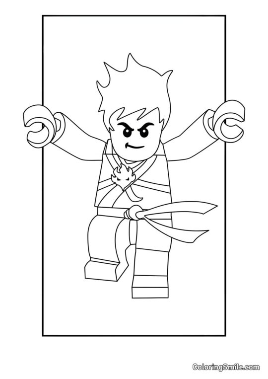 Disegni da colorare LEGO Ninjago Kai – Ninja di Fuoco - Pagina da Colorare