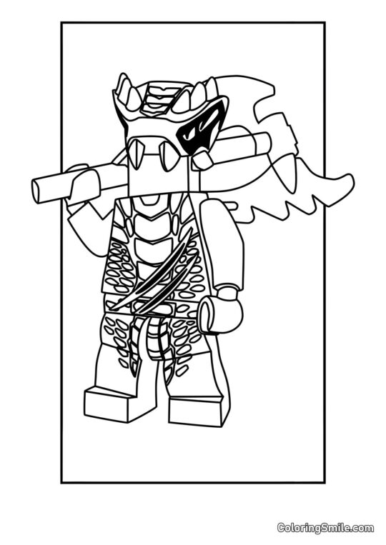 Disegni da colorare LEGO Ninjago Guerriero Lizaru - Pagina da Colorare