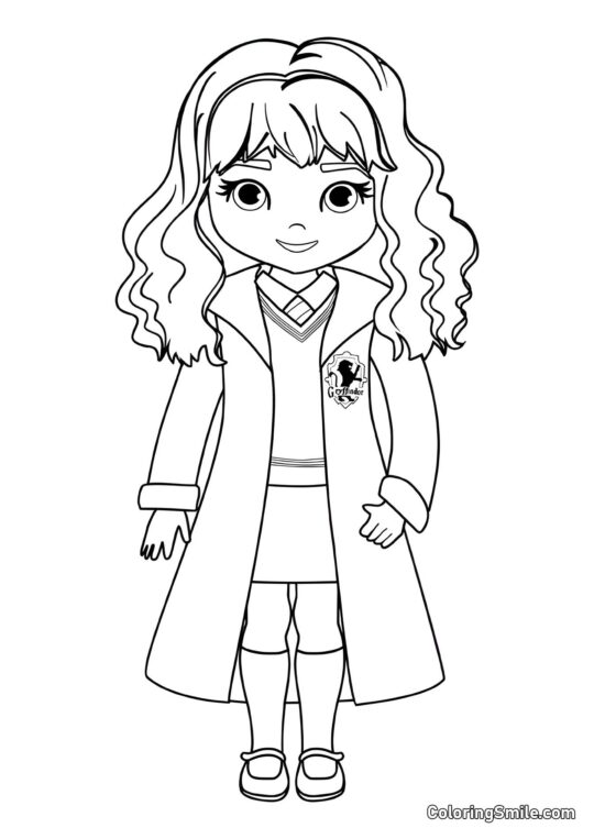 Hermione Granger de desenho animado - Página para Colorir