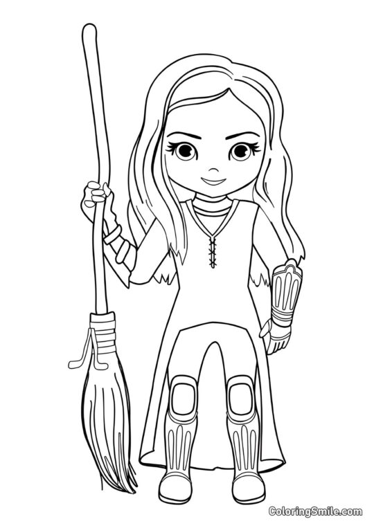 Ginny Weasley de desenho animado - Página para Colorir