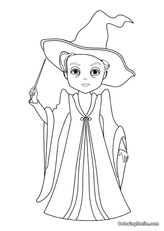 Minerva McGonagall de desenho animado - Página para Colorir