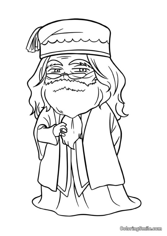 Chibi Dumbledore - Página para Colorir