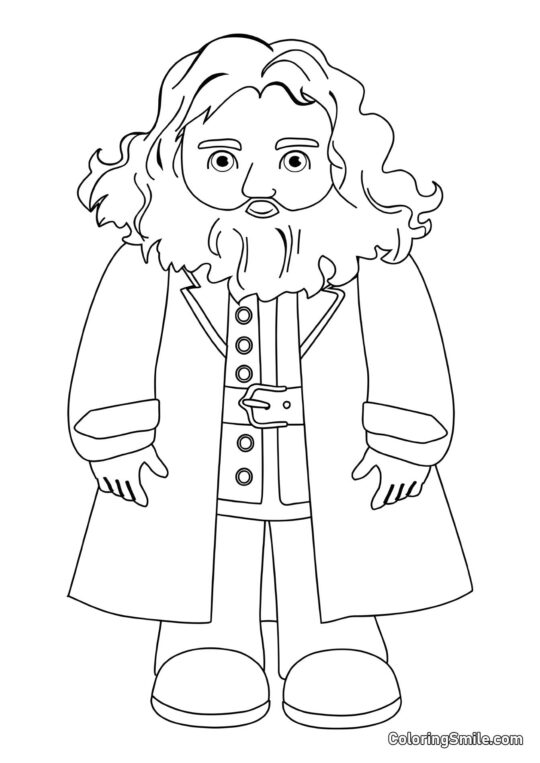 Rubeus Hagrid de desenho animado - Página para Colorir
