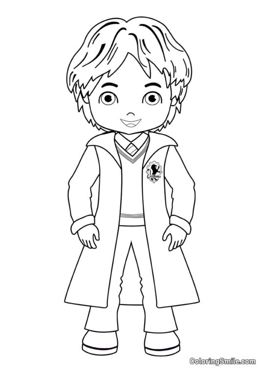 Ron Weasley de desenho animado - Página para Colorir
