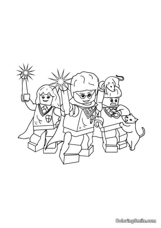 LEGO Harry, Hermione e Ron - Página para Colorir