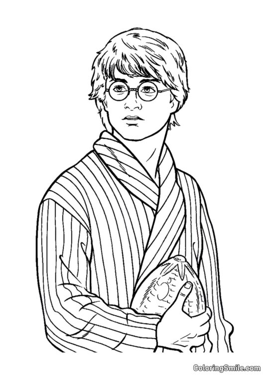 Harry Potter em uma robe - Página para Colorir