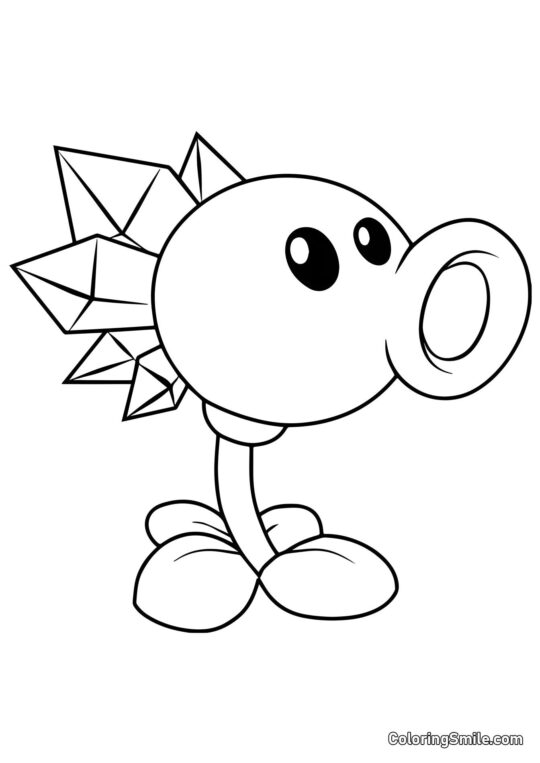 Sne Ærte fra Plants vs. Zombies - Farvelægningsside