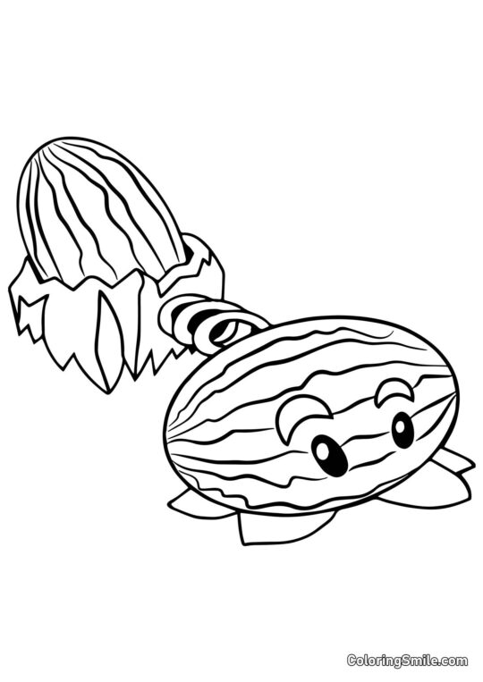 Vinter Melon fra Plants vs. Zombies - Farvelægningsside