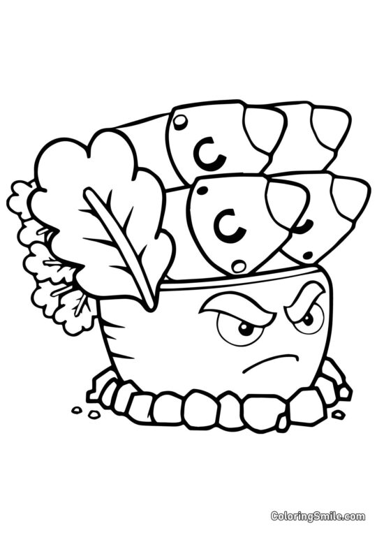 Rocket Gulerod fra Plants vs. Zombies - Farvelægningsside