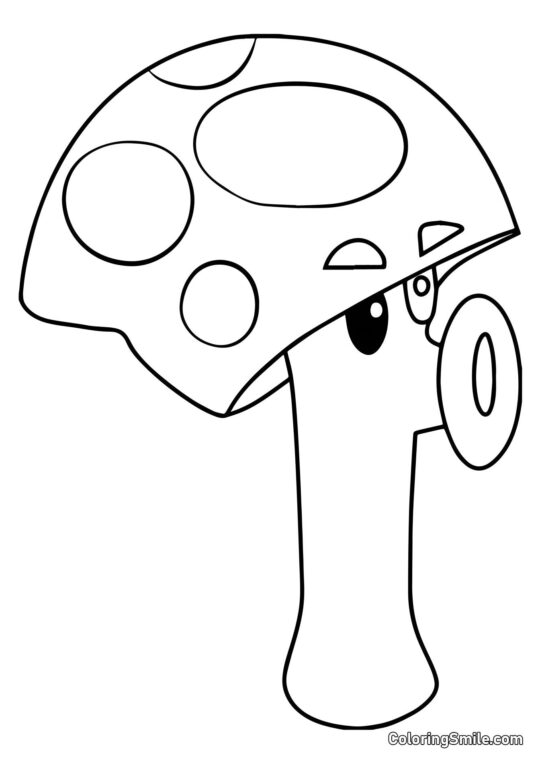 Scaredy-shroom fra Plants vs. Zombies - Farvelægningsside