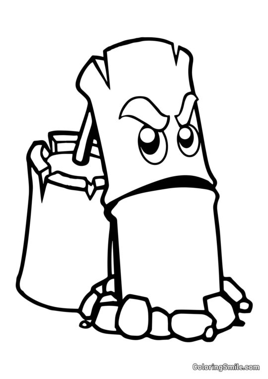 Shooting Bamboo fra Plants vs. Zombies - Farvelægningsside