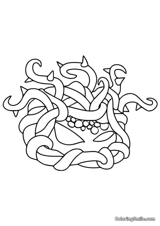 Tangle Kelp fra Plants vs. Zombies - Farvelægningsside